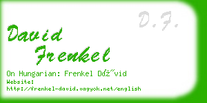 david frenkel business card